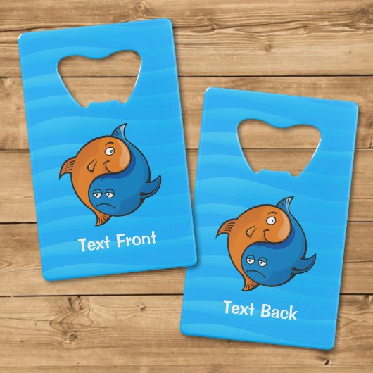 陰陽の魚のキャラクター クレジットカード栓抜き