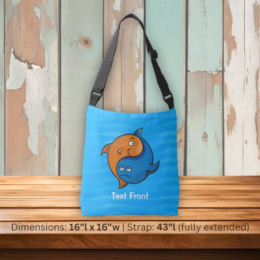 陰陽の魚のキャラクター クロスボディバッグ