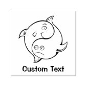 陰陽の魚のキャラクター セルフインキングスタンプ (デザイン)