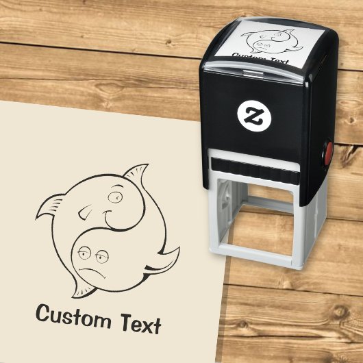 陰陽の魚のキャラクター セルフインキングスタンプ
