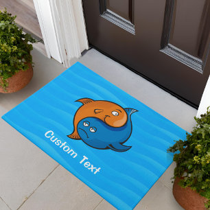 陰陽の魚のキャラクター ドアマット