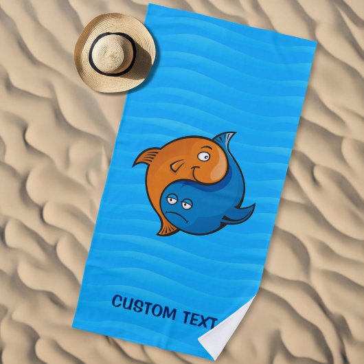 陰陽の魚のキャラクター ビーチタオル