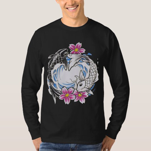 陰陽の黒いTシャツ Tシャツ (正面)