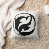 陰陽イルカ リバーシブルまくら クッション (ブランケット)