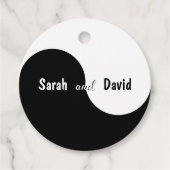 陰陽ウェディング　黒と白の花嫁と花婿の名前 フェイバータグ (正面)