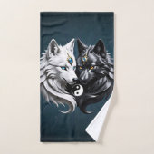 陰陽オオカミ。 バスタオルセット (ハンドタオル)