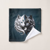 陰陽オオカミ。 バスタオルセット (ウォッシュタオル)