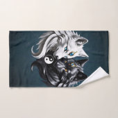 陰陽オオカミ。 バスタオルセット (ハンドタオル)