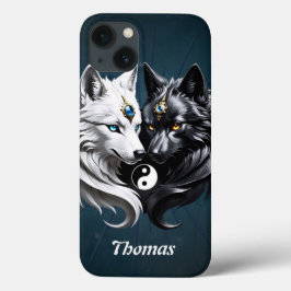 陰陽オオカミ。 iPhone 13ケース