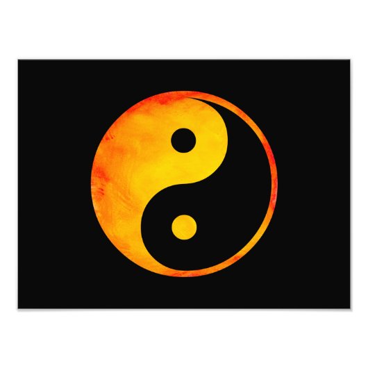 陰陽オレンジと黄色の水の色（黒） フォトプリント            (正面)