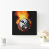 陰陽オンファイアウォール時計 スクエア壁時計 (ホーム)