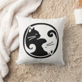 陰陽キャッツ16x16インチ装飾用クッション クッション (ブランケット)