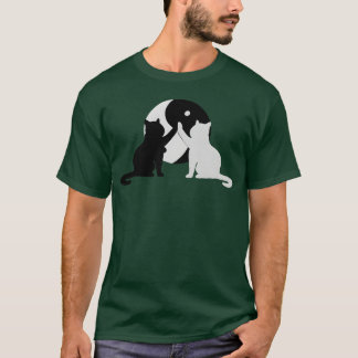 陰陽キャットおもしろい猫好きヴィンテージ Tシャツ