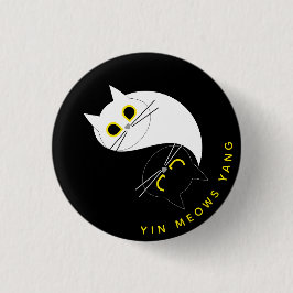 陰陽キャットバッジ – Zen & Sass Black & White Pin 缶バッジ