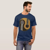 陰陽ギタリスト クール ミュージシャン 音楽好き ギター Tシャツ (正面フル)