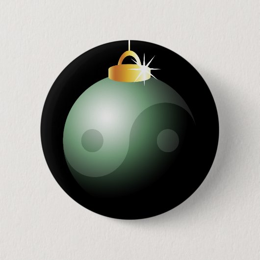 陰陽クリスマスボール 缶バッジ (正面)