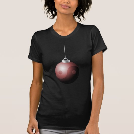 陰陽クリスマスボールin赤 tシャツ (正面)