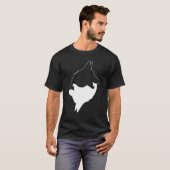 陰陽クール犬かわいいドイツの白いIのシェパード Tシャツ (正面フル)