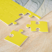 陰陽グリーンイエロー抽象芸術カラフルアート名 ジグソーパズル (側面)