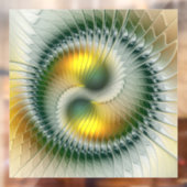 陰陽グリーンイエロー抽象芸術フラクカラフルトル ウィンドウサイン (シート2)