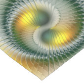 陰陽グリーンイエロー抽象芸術フラクカラフルトル ショートテーブルランナー (コーナー)