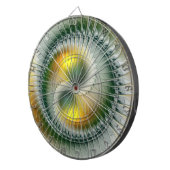 陰陽グリーンイエロー抽象芸術フラクカラフルトル ダーツボード (正面右)