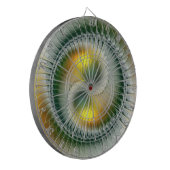 陰陽グリーンイエロー抽象芸術フラクカラフルトル ダーツボード (正面左)