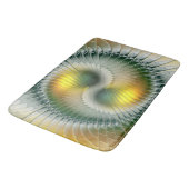 陰陽グリーンイエロー抽象芸術フラクカラフルトル バスマット (アングル)