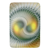 陰陽グリーンイエロー抽象芸術フラクカラフルトル バスマット (正面縦)