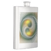 陰陽グリーンイエロー抽象芸術フラクカラフルトル フラスク (右)