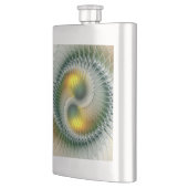 陰陽グリーンイエロー抽象芸術フラクカラフルトル フラスク (左)