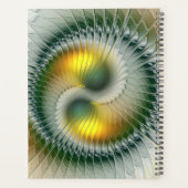 陰陽グリーンイエロー抽象芸術フラクカラフルトル プランナー手帳 (裏面)