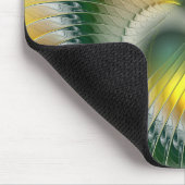 陰陽グリーンイエロー抽象芸術フラクカラフルトル マウスパッド (コーナー)