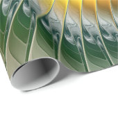 陰陽グリーンイエロー抽象芸術フラクカラフルトル ラッピングペーパー (ロールコーナー)