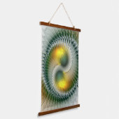 陰陽グリーンイエロー抽象芸術フラクカラフルトル 吊り下げ型タペストリー (傾斜あり)