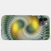 陰陽グリーンイエロー抽象芸術フラクカラフルトル Case-Mate iPhoneケース (裏面(横))