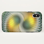 陰陽グリーンイエロー抽象芸術フラクカラフルトル Case-Mate iPhoneケース (裏面(横))