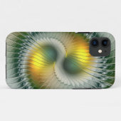 陰陽グリーンイエロー抽象芸術フラクカラフルトル Case-Mate iPhoneケース (裏面(横))