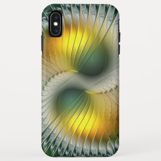 陰陽グリーンイエロー抽象芸術フラクカラフルトル Case-Mate iPhoneケース (裏面)