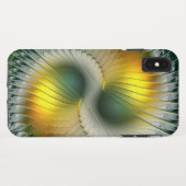 陰陽グリーンイエロー抽象芸術フラクカラフルトル Case-Mate iPhoneケース (裏面(横))