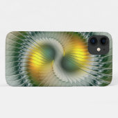 陰陽グリーンイエロー抽象芸術フラクカラフルトル Case-Mate iPhoneケース (裏面(横))