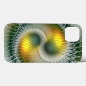 陰陽グリーンイエロー抽象芸術フラクカラフルトル Case-Mate iPhoneケース (裏面 (横))