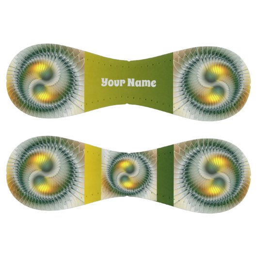 陰陽グリーンイエロー抽象芸術フラクタルアート名 ソフトボール (パネル)