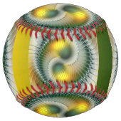 陰陽グリーンイエロー抽象芸術フラクタルアート名 ソフトボール (裏面)