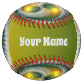 陰陽グリーンイエロー抽象芸術フラクタルアート名 ソフトボール (正面)