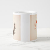 陰陽コイのスタイル絵画魚 ジャンボコーヒーマグカップ (正面)