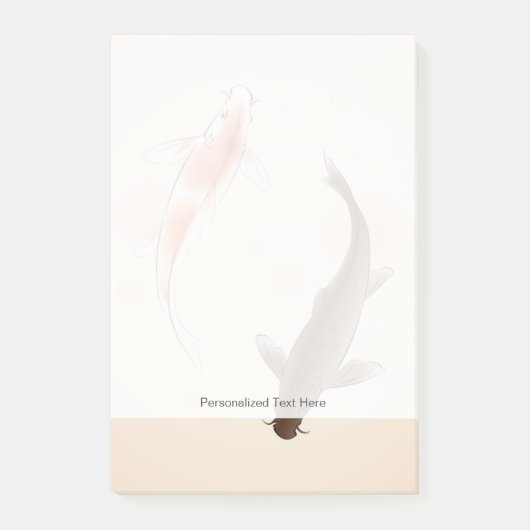 陰陽コイのスタイル絵画魚 ポストイット (正面)