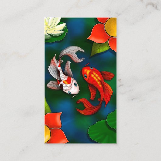 陰陽コイフィッシュビジネスロゴ日本のガーデン 名刺 (裏面)