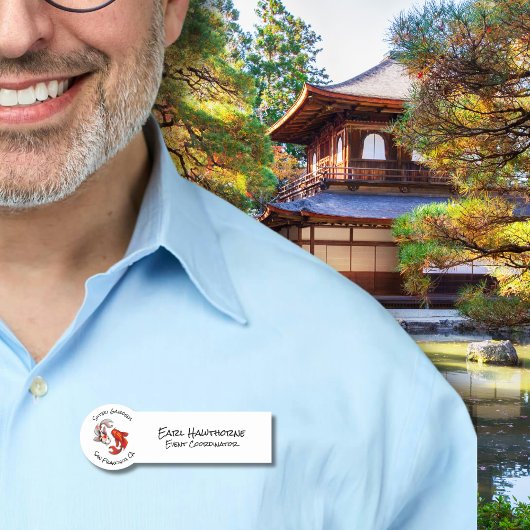 陰陽コイフィッシュビジネスロゴ日本のガーデン 名札