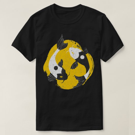 陰陽コイ魚の中国の幸運のバランス Tシャツ (デザイン正面)